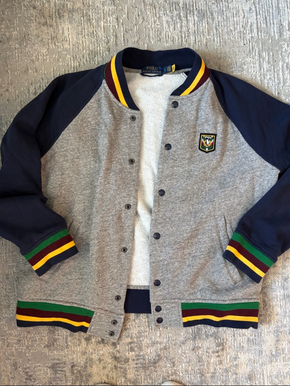 Polo by Ralph Lauren Grey, Navy & Multicolor Striped Jacket
